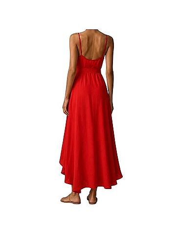 Hutch High Low Wrap Maxi Dress Tie Waist V Neck Spaghetti Strap Casual Dress (view 2)