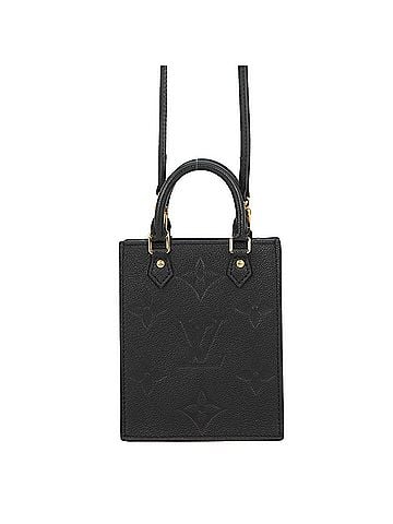 Louis Vuitton Louis Vuitton handbag, Monogram Empreinte, Petite Sac Plat, M80478, LOUIS VUITTON, 2-way, black. Monogram, Vuitton, VUITTON (view 1)