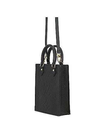 Louis Vuitton Louis Vuitton handbag, Monogram Empreinte, Petite Sac Plat, M80478, LOUIS VUITTON, 2-way, black. Monogram, Vuitton, VUITTON (view 2)