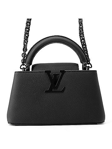 Louis Vuitton Louis Vuitton Capucines EW MINI M23955 Matte Calf Leather Handbag, 2-way Shoulder Bag, Black. (view 1)