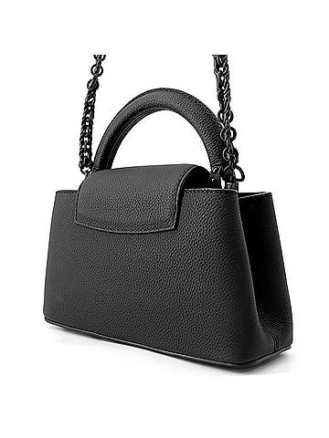 Louis Vuitton Louis Vuitton Capucines EW MINI M23955 Matte Calf Leather Handbag, 2-way Shoulder Bag, Black. (view 2)