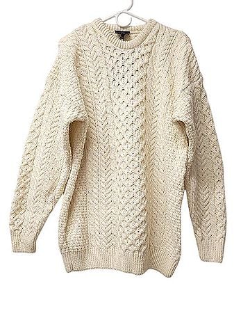 Aran Wool Pullover Sweater (view 1)