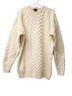 Aran 100% Wool Solid Ivory Wool Pullover Sweater Size XL - photo 1