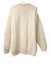 Aran 100% Wool Solid Ivory Wool Pullover Sweater Size XL - photo 2