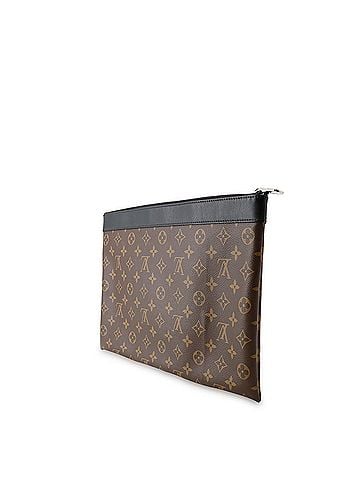 Louis Vuitton Louis Vuitton Monogram Macassar Pochette Discovery M69411 Clutch Bag LOUIS VUITTON Black Handbag Men's (view 2)