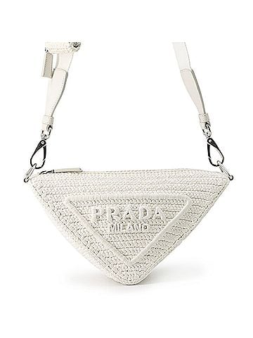 Prada Prada Shoulder Bag Triangle Raffia 1BH190 PRADA White Handbag (view 1)