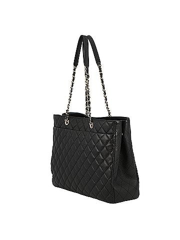 Chanel Chanel Chain Tote Bag Matelassé Coco Mark Large Caviar Skin A91046 CHANEL Black Handbag Women's (view 2)
