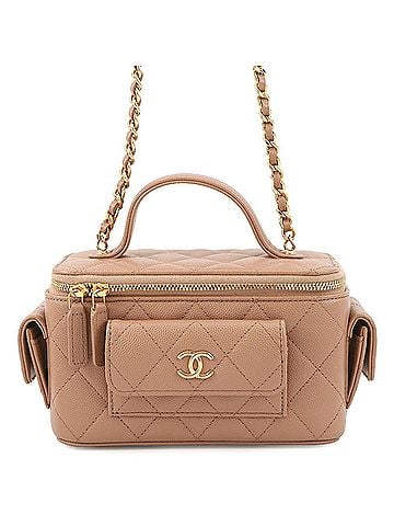 Chanel Chanel Chain Shoulder Bag Matelassé Coco Mark Vanity Caviar Skin AP3017 CHANEL Handbag Women's (view 1)