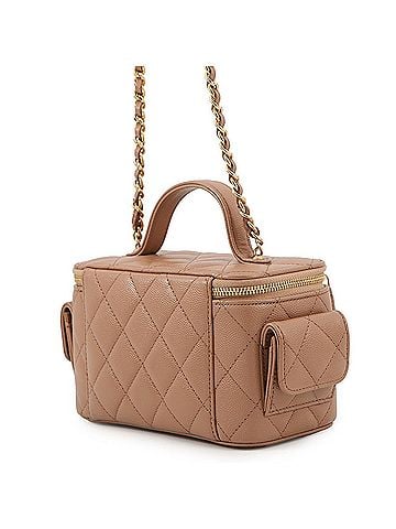 Chanel Chanel Chain Shoulder Bag Matelassé Coco Mark Vanity Caviar Skin AP3017 CHANEL Handbag Women's (view 2)