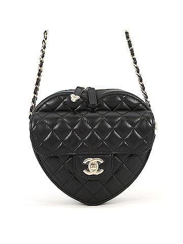 Chanel Chanel Chain Shoulder Bag, Matelassé, Coco Mark, Heart Shape, Lambskin, AS3191, Black, Handbag, Women's, CHANEL (view 1)