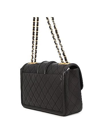 Chanel Chanel Chain Shoulder Bag, Matelassé, Coco Mark, Flap, Lambskin, CHANEL 2-way Black, Handbag, (view 2)