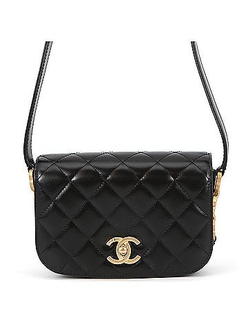 Chanel Chanel Chain Shoulder Bag, Full Flap, Matelassé, Coco Mark, Shiny Calfskin Suede, AS3402, Black, Handbag, Women's, CHANEL (view 1)