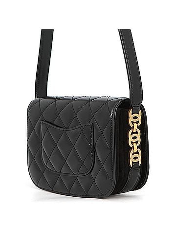 Chanel Chanel Chain Shoulder Bag, Full Flap, Matelassé, Coco Mark, Shiny Calfskin Suede, AS3402, Black, Handbag, Women's, CHANEL (view 2)