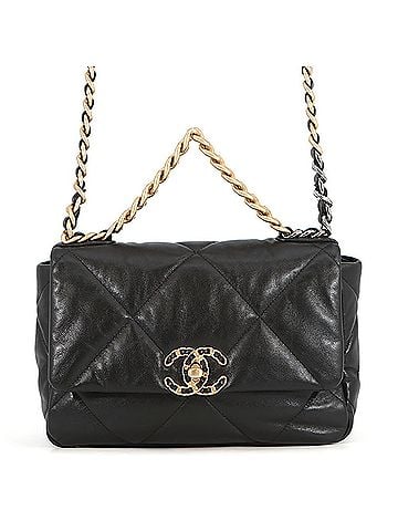 Chanel Chanel Chain Shoulder Bag CHANEL19 Coco Mark Shiny Lambskin AS1160 CHANEL Black 19 Handbag Women's (view 1)