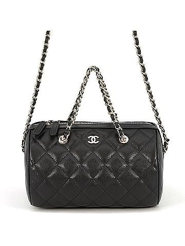 Chanel Chanel Matelassé handbag, Coco Mark, caviar leather, mini Boston bag, AP4474, CHANEL 2-way shoulder black, handbag for women, (view 1)