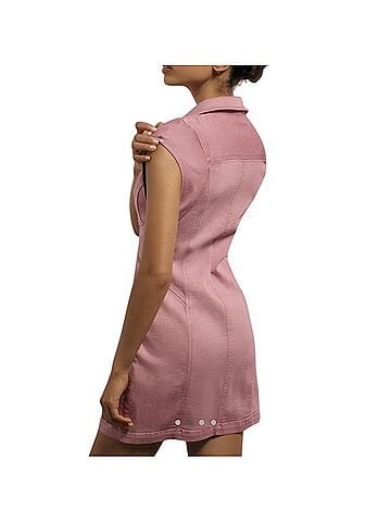 Anthropologie Pilcro Seamed Button-Front Denim Mini Dress Casual Dress (view 2)