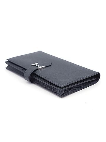 Hermès Hermes Bearn Soufflé Long Wallet, Gris Misty Epsom Leather, K Stamp, HERMES WALLET (view 2)