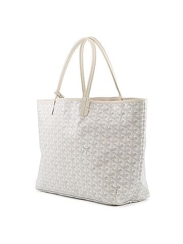 Goyard Goyard Saint Louis PM Tote Bag, Leather, STLOUIPMLTY50CL50P, White, Herringbone Pattern, Handbag (view 2)