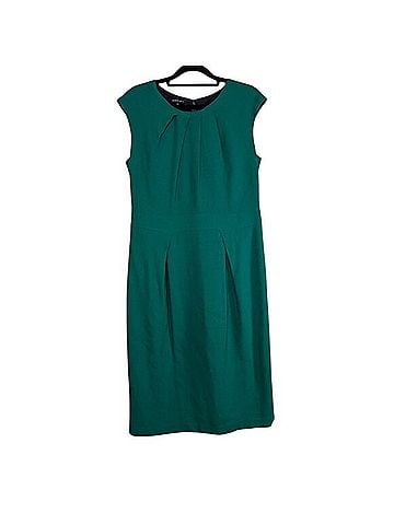 Lafayette 148 New York Emeralds Green Wool Blend Sheath Wool Dress (view 2)