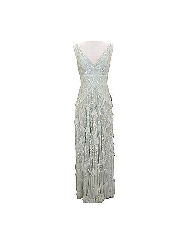 Mac Duggal Mac Duggal Formal Sage Green 9162 Sequin Ruffle Evening Gown A-Line Maxi Dress 4 Cocktail Dress (view 1)