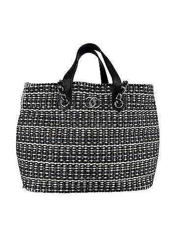 Chanel Chanel handbag/shoulder bag, raffia, black, white, beige, silver, women's, z9981 (view 1)