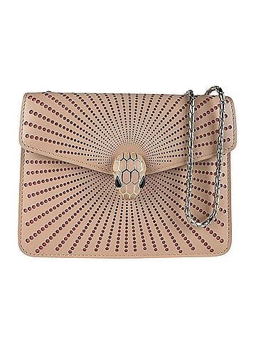 Bvlgari Bulgari BVLGARI Serpenti Forever Shoulder Bag, Leather, Pink Beige, Women's z9897 (view 1)