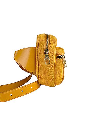 Louis Vuitton Louis Vuitton LOUIS VUITTON Body Bag Waist Pouch Monogram Denim Bum Outdoor Ochre Men's M44623 z9893 (view 2)