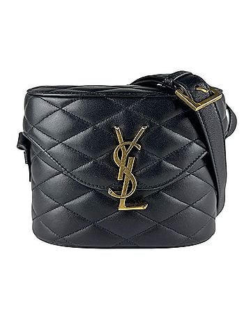 Saint Laurent Saint Laurent June Box Leather Shoulder Bag, Black, Women's, 710080 z9883 (view 1)