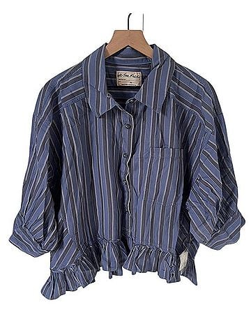 Free People Bailey Stripe Shirt 3/4 Sleeve Polo (view 1)