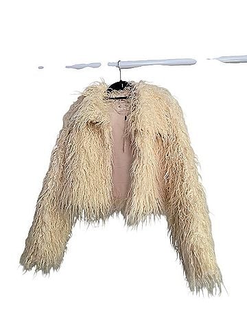 Joyfolie Cropped Faux Shearling Teddy Jacket Jacket (view 1)