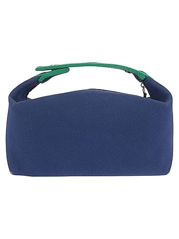 Hermès HERMES Bride à Black PM Marine Blue Green Toile H Handbag Accessory Pouch Makeup for Women (view 2)