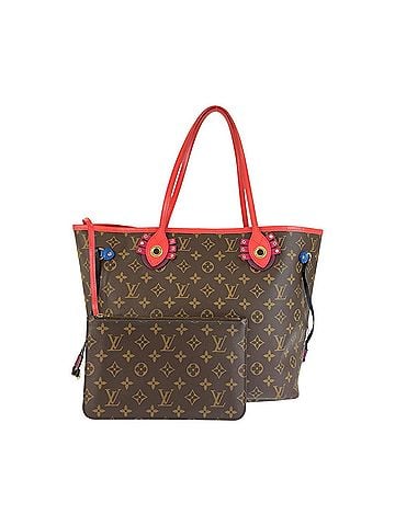 Louis Vuitton LOUIS VUITTON Louis Vuitton Monogram Totem Neverfull MM Brown Red Gold Hardware Leather Tote Bag Shoulder Women's M41663 (view 1)