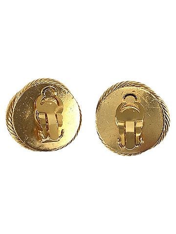 Chanel CHANEL Vintage Gold Plated Faux Pearl Earrings for Women (view 2)