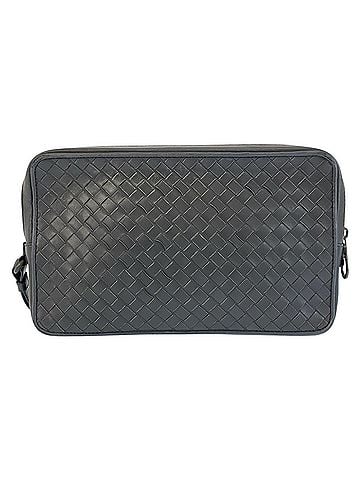 Bottega Veneta BOTTEGA VENETA Bottega Veneta Intrecciato Grey Leather Clutch Bag Second for Men B03066889Y (view 2)