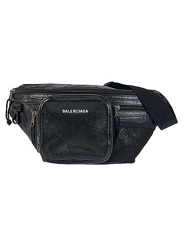 Balenciaga BALENCIAGA Explorer Black Leather Body Bag/Belt Bag/Bum Bag for Men (620261) (view 1)