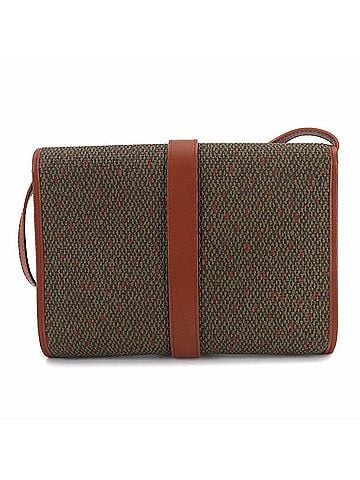 Yves Saint Laurent Yves Saint Laurent 2-way Shoulder Clutch Handbag, Leather, Brown/Green, Gold Hardware. (view 1)