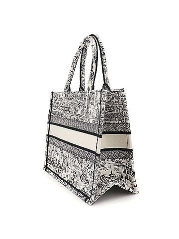 Christian Dior Christian Dior Book Tote Medium Handbag, Canvas, White/Black, M1296ZOMP (view 2)