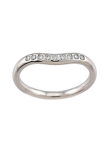Tiffany & Co. Tiffany & Co. Curved Band Ring with Diamonds, Platinum. (view 1)