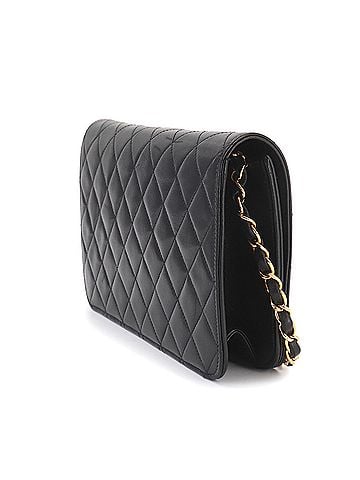 Chanel Chanel Matelasse Chain Shoulder Handbag, Lambskin, Black, Gold Hardware, Push Lock, A03568 (view 2)