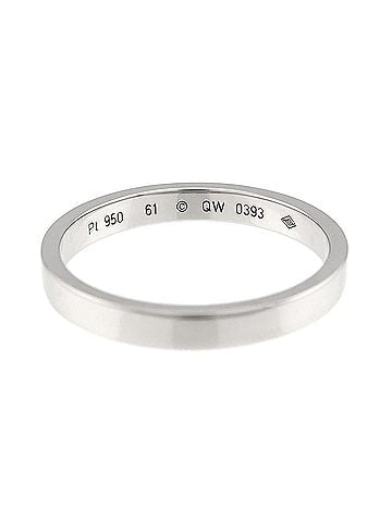 Cartier Cartier C de Ring #61, 3mm wide, Platinum, Engraved. (view 2)