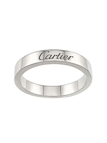 Cartier Cartier C de #48 Ring, 3mm wide, Platinum, Diamond Ring (view 1)