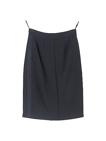Chanel Chanel Side Stripe Pencil Skirt in Black Wool (view 1)
