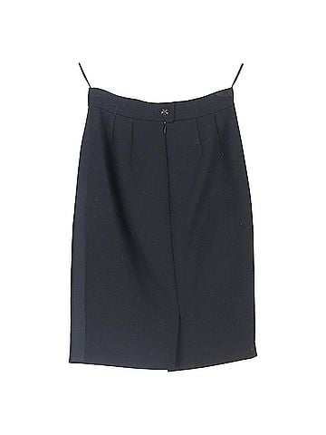 Chanel Chanel Side Stripe Pencil Skirt in Black Wool (view 2)