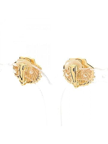 Chanel Chanel Coco Mark Shell Motif Earrings, Gold Plated (GP) Rhinestone, Women's, Tone, Multicolor (view 2)