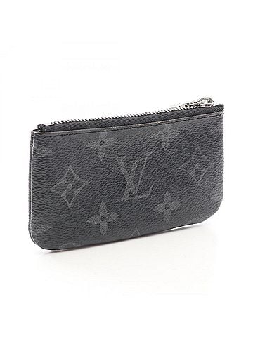 Louis Vuitton Louis Vuitton Pochette Clé Monogram Eclipse Reverse Wallet with Keyring, Coin Purse, Men's, Gray/Black, M80905 (view 2)