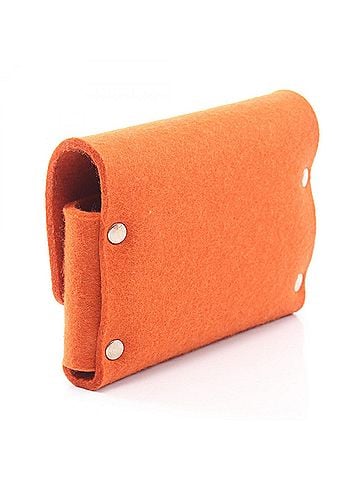 Hermès Hermes Etui Carte GM Playing Card Case Handbag Pouch Felt Women's Orange (view 2)