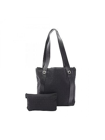 Bvlgari Bulgari BVLGARI Logomania Tote Bag, Handbag, Canvas Leather, Women's, Black (view 1)