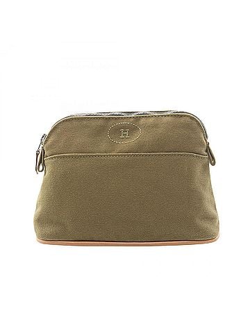 Hermès Hermes Bolide Pouch 20 Handbag, Canvas Leather, Women's, Khaki (view 1)