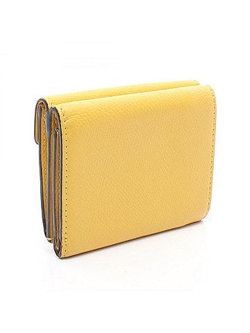 Fendi Fendi F is Tri-fold Wallet, Leather, Women's, Yellow (view 2)