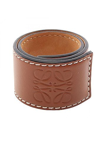 Loewe Loewe Anagram Slap Small Bracelet, Leather, Women's, Brown (view 1)